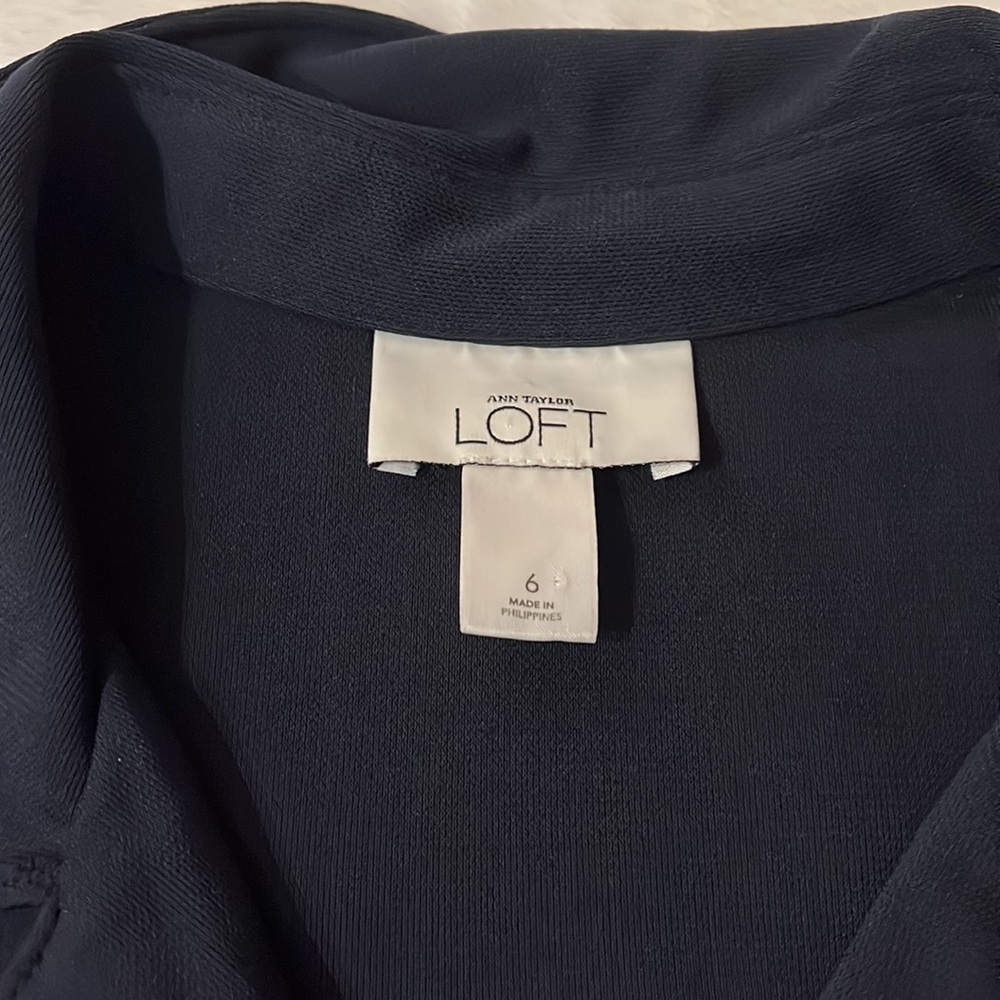 Ann Taylor Loft navy long sleeve dress - Picture 4 of 8